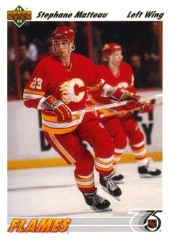 #121 Stephane Matteau - Calgary Flames - 1991-92 Upper Deck Hockey
