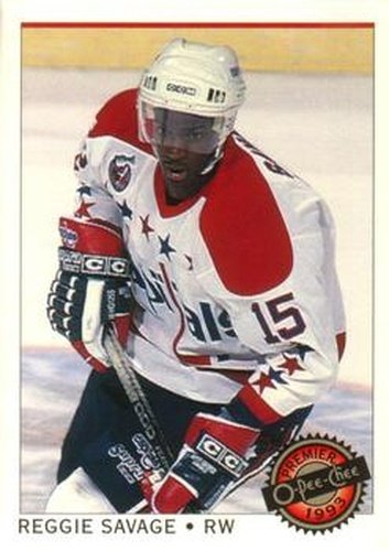 #121 Reggie Savage - Washington Capitals - 1992-93 O-Pee-Chee Premier Hockey