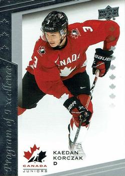 #121 Kaedan Korczak - Canada - 2021-22 Upper Deck Team Canada Juniors Hockey