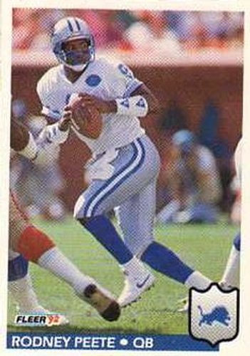 #121 Rodney Peete - Detroit Lions - 1992 Fleer Football