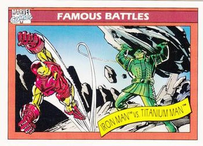 #121 Iron Man vs. Titanium Man - 1990 Impel Marvel Universe