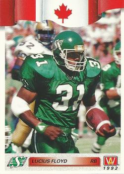 #121 Lucius Floyd - Saskatchewan Roughriders - 1992 All World CFL Football