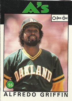 #121 Alfredo Griffin - Oakland Athletics - 1986 O-Pee-Chee Baseball