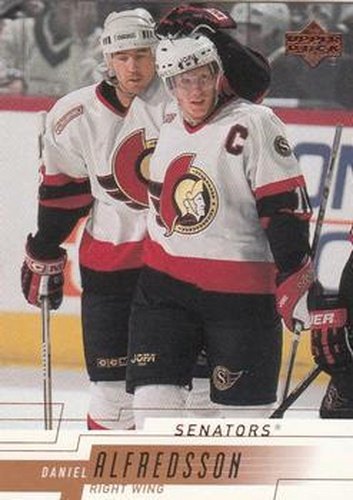 #121 Daniel Alfredsson - Ottawa Senators - 2000-01 Upper Deck Hockey