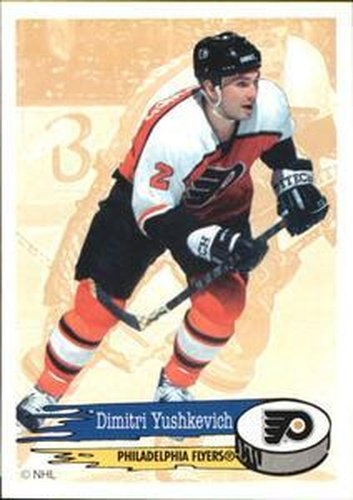 #121 Dimitri Yushkevich - Philadelphia Flyers - 1995-96 Panini Hockey Stickers