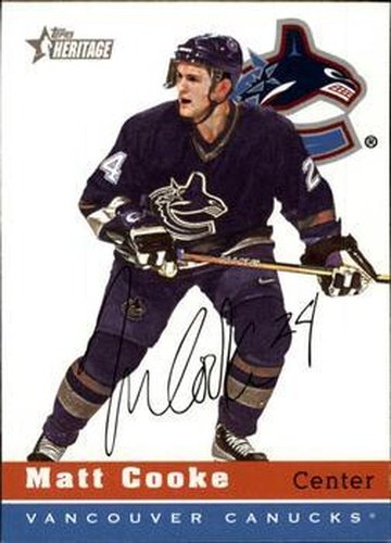 #121 Matt Cooke - Vancouver Canucks - 2000-01 Topps Heritage Hockey