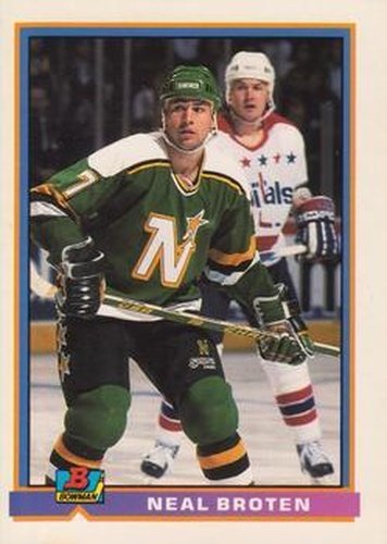 #121 Neal Broten - Minnesota North Stars - 1991-92 Bowman Hockey