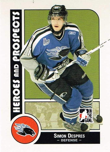 #121 Simon Despres - Saint John Sea Dogs - 2008-09 In The Game Heroes and Prospects Hockey