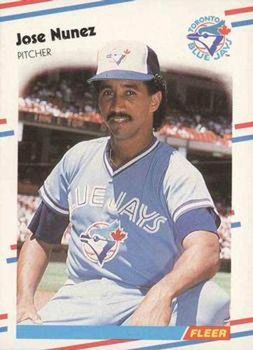 #122 Jose Nunez - Toronto Blue Jays - 1988 Fleer Baseball