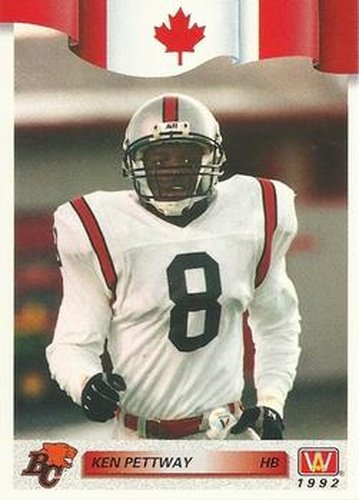 #122 Ken Pettway - British Columbia Lions - 1992 All World CFL Football