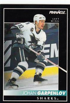 #122 Johan Garpenlov - San Jose Sharks - 1992-93 Pinnacle Canadian Hockey