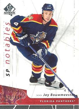 #122 Jay Bouwmeester - Florida Panthers - 2006-07 SP Authentic Hockey