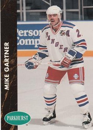 #122 Mike Gartner - New York Rangers - 1991-92 Parkhurst Hockey