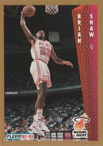 #122 Brian Shaw - Miami Heat - 1992-93 Fleer Basketball