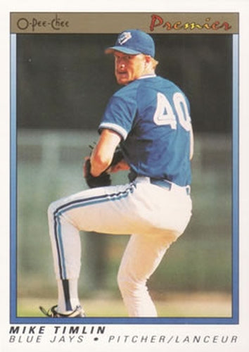 #122 Mike Timlin - Toronto Blue Jays - 1991 O-Pee-Chee Premier Baseball