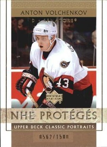 #122 Anton Volchenkov - Ottawa Senators - 2002-03 Upper Deck Classic Portraits Hockey