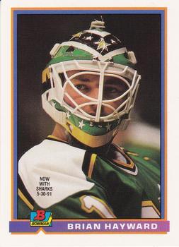 #122 Brian Hayward - San Jose Sharks - 1991-92 Bowman Hockey