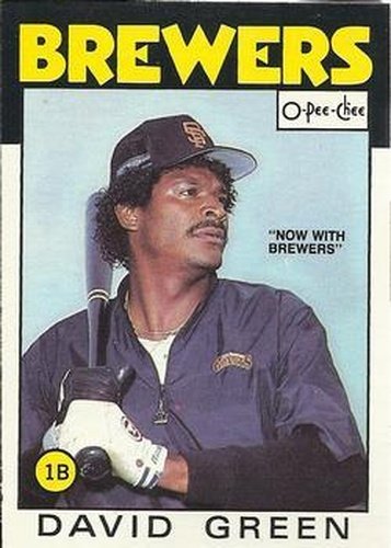 #122 David Green - Milwaukee Brewers - 1986 O-Pee-Chee Baseball