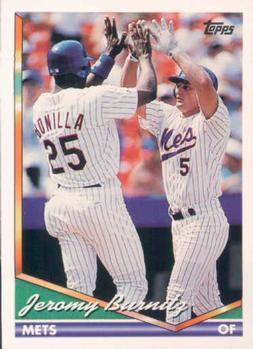 #122 Jeromy Burnitz - New York Mets - 1994 Topps Baseball