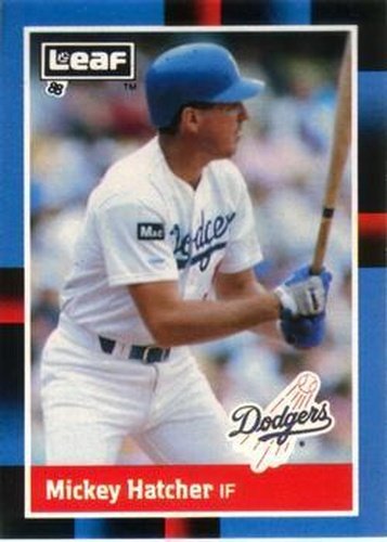 #122 Mickey Hatcher - Los Angeles Dodgers - 1988 Leaf Baseball