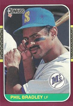 #122 Phil Bradley - Seattle Mariners - 1987 Donruss Opening Day Baseball