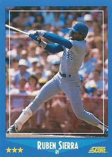 #113 Ruben Sierra - Texas Rangers - 1988 Score Baseball