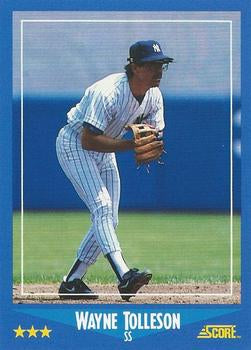 #117 Wayne Tolleson - New York Yankees - 1988 Score Baseball