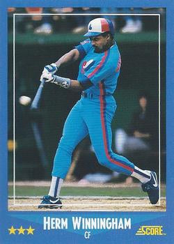 #142 Herm Winningham - Montreal Expos - 1988 Score Baseball