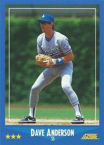 #166 Dave Anderson - Los Angeles Dodgers - 1988 Score Baseball
