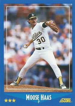 #177 Moose Haas - Oakland Athletics - 1988 Score Baseball
