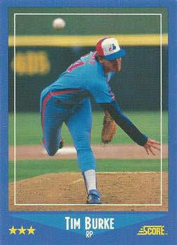 #187 Tim Burke - Montreal Expos - 1988 Score Baseball