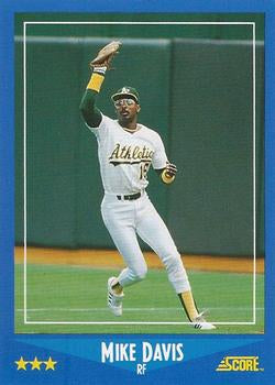 #211 Mike Davis - Oakland Athletics - 1988 Score Baseball