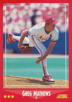#226 Greg Mathews - St. Louis Cardinals - 1988 Score Baseball
