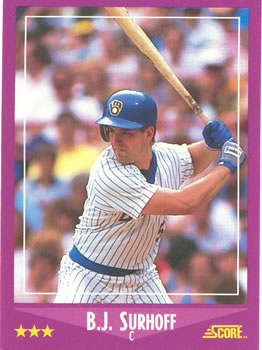 #22 B.J. Surhoff - Milwaukee Brewers - 1988 Score Baseball