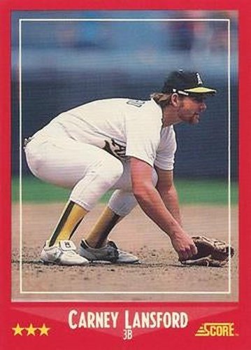 #253 Carney Lansford - Oakland Athletics - 1988 Score Baseball