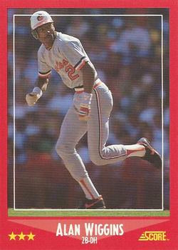 #291 Alan Wiggins - Baltimore Orioles - 1988 Score Baseball