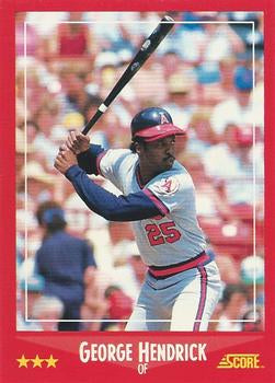 #308 George Hendrick - California Angels - 1988 Score Baseball
