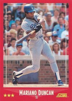 #321 Mariano Duncan - Los Angeles Dodgers - 1988 Score Baseball