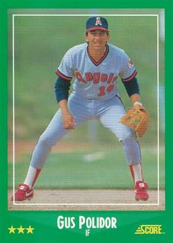#341 Gus Polidor - California Angels - 1988 Score Baseball