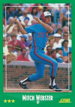 #345 Mitch Webster - Montreal Expos - 1988 Score Baseball