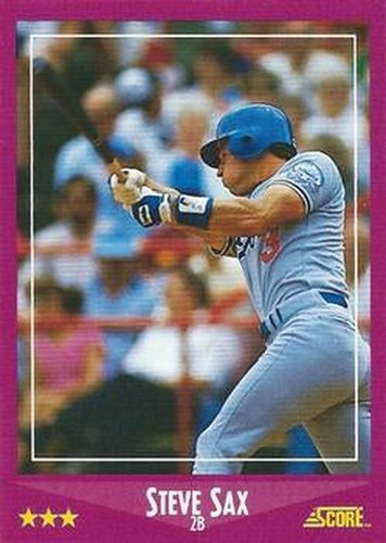 #35 Steve Sax - Los Angeles Dodgers - 1988 Score Baseball