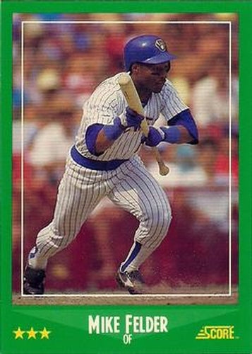 #388 Mike Felder - Milwaukee Brewers - 1988 Score Baseball