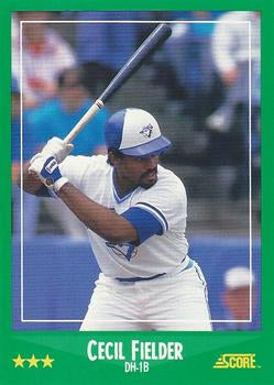 #399 Cecil Fielder - Toronto Blue Jays - 1988 Score Baseball