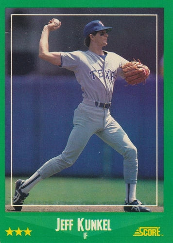 #407 Jeff Kunkel - Texas Rangers - 1988 Score Baseball