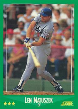 #424 Len Matuszek - Los Angeles Dodgers - 1988 Score Baseball