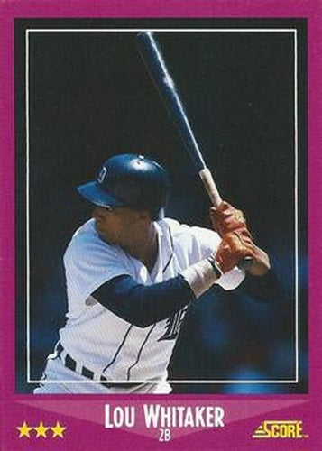 #56 Lou Whitaker - Detroit Tigers - 1988 Score Baseball