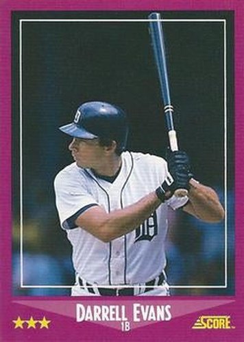 #75 Darrell Evans - Detroit Tigers - 1988 Score Baseball