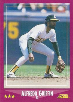 #88 Alfredo Griffin - Oakland Athletics - 1988 Score Baseball