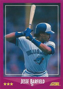 #8 Jesse Barfield - Toronto Blue Jays - 1988 Score Baseball