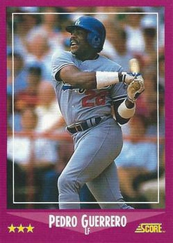 #9 Pedro Guerrero - Los Angeles Dodgers - 1988 Score Baseball